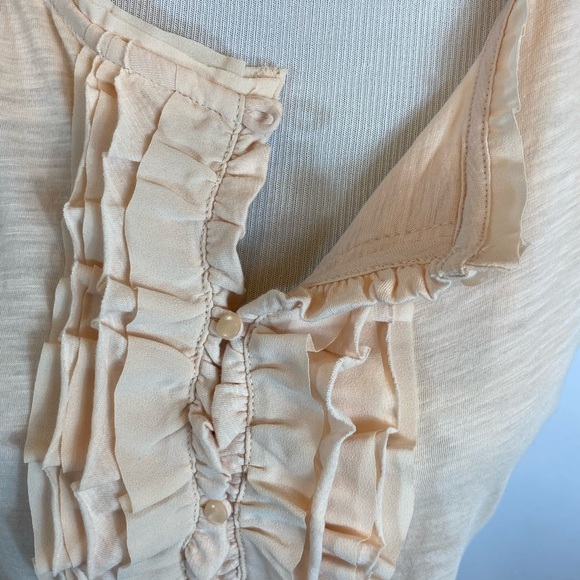 Ann Taylor Loft lightweight Ruffle neckline Peach - Picture 11 of 12